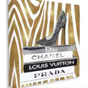 Instinct Style Fashion High Heels With Zebra Print Framed Wall Decor